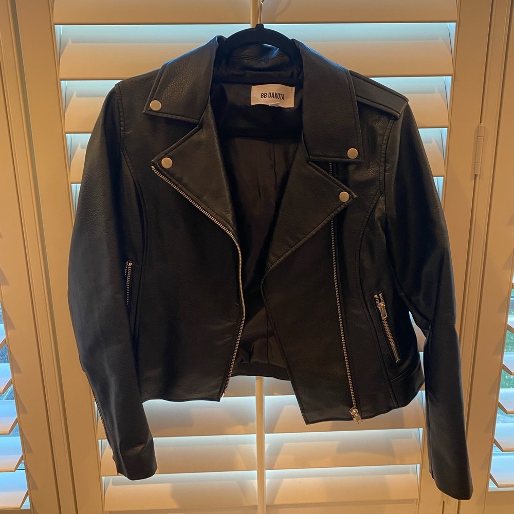 Black Leather Moto Jacket